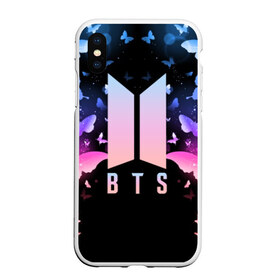 Чехол для iPhone XS Max матовый с принтом BTS BUTTERFLIES в городе Новоалтайск, Силикон | Область печати: задняя сторона чехла, без боковых панелей | bangtan boys | bt21 | bts | bts army | bts stickers | butterflies | j hope | jimin | jin | jungkook | k pop | rap monster | rapmon | suga | v | бабочки | бтс | корея | стикеры bts