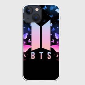 Чехол для iPhone 13 mini с принтом BTS BUTTERFLIES в городе Новоалтайск,  |  | Тематика изображения на принте: bangtan boys | bt21 | bts | bts army | bts stickers | butterflies | j hope | jimin | jin | jungkook | k pop | rap monster | rapmon | suga | v | бабочки | бтс | корея | стикеры bts