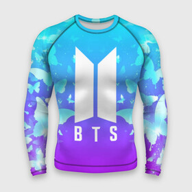 Мужской рашгард 3D с принтом BTS BUTTERFLIES в городе Новоалтайск,  |  | bangtan boys | bt21 | bts | bts army | bts stickers | butterflies | j hope | jimin | jin | jungkook | k pop | rap monster | rapmon | suga | v | бабочки | бтс | корея | стикеры bts