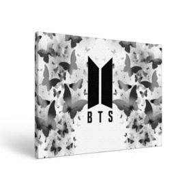 Холст прямоугольный с принтом BTS BUTTERFLIES в городе Новоалтайск, 100% ПВХ |  | Тематика изображения на принте: bangtan boys | bt21 | bts | bts army | bts stickers | butterflies | j hope | jimin | jin | jungkook | k pop | rap monster | rapmon | suga | v | бабочки | бтс | корея | стикеры bts