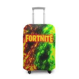 Чехол для чемодана 3D с принтом FORTNITE TOXIC FLAME в городе Новоалтайск, 86% полиэфир, 14% спандекс | двустороннее нанесение принта, прорези для ручек и колес | 2019 | cybersport | esport | fire | flame | fortnite | game | logo | toxic flame | броня | игра | киберспорт | огонь | фиолетовый | фирменные цвета | фортнайт