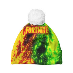 Шапка 3D c помпоном с принтом FORTNITE TOXIC FLAME в городе Новоалтайск, 100% полиэстер | универсальный размер, печать по всей поверхности изделия | 2019 | cybersport | esport | fire | flame | fortnite | game | logo | toxic flame | броня | игра | киберспорт | огонь | фиолетовый | фирменные цвета | фортнайт