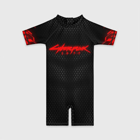 Детский купальный костюм 3D с принтом КОСТЮМ CYBERPUNK 2077 | КИБЕРПАНК 2077 в городе Новоалтайск, Полиэстер 85%, Спандекс 15% | застежка на молнии на спине | Тематика изображения на принте: abstraction | cyber | cyberpunk | cyberpunk 2077 | future | geometry | hack | hexagon | neon | night city | samurai | sci | techno | texture | абстракция | андроиды | безумие | броня | будущее | геометрия | кибер | краски | логотип | неон | неоновый | роб