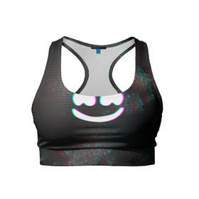 Женский спортивный топ 3D с принтом MARSHMELLO в городе Новоалтайск, 82% полиэстер, 18% спандекс Ткань безопасна для здоровья, позволяет коже дышать, не мнется и не растягивается |  | dj | glitch | marshmello | usa | америка | глитч | клубная музыка | маршмелло | музыка | музыкант
