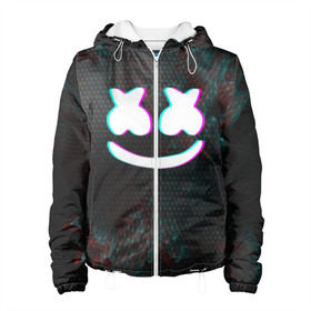 Женская куртка 3D с принтом MARSHMELLO в городе Новоалтайск, ткань верха — 100% полиэстер, подклад — флис | прямой крой, подол и капюшон оформлены резинкой с фиксаторами, два кармана без застежек по бокам, один большой потайной карман на груди. Карман на груди застегивается на липучку | dj | glitch | marshmello | usa | америка | глитч | клубная музыка | маршмелло | музыка | музыкант