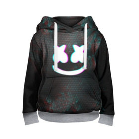 Детская толстовка 3D с принтом MARSHMELLO в городе Новоалтайск, 100% полиэстер | двухслойный капюшон со шнурком для регулировки, мягкие манжеты на рукавах и по низу толстовки, спереди карман-кенгуру с мягким внутренним слоем | dj | glitch | marshmello | usa | америка | глитч | клубная музыка | маршмелло | музыка | музыкант