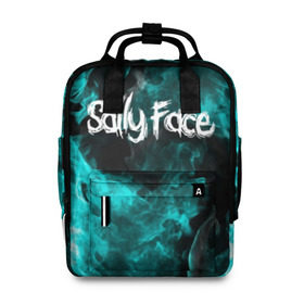 Женский рюкзак 3D с принтом SALLY FACE в городе Новоалтайск, 100% полиэстер | лямки с регулируемой длиной, сверху ручки, чтобы рюкзак нести как сумку. Основное отделение закрывается на молнию, как и внешний карман. Внутри два дополнительных кармана, один из которых закрывается на молнию. По бокам два дополнительных кармашка, куда поместится маленькая бутылочка
 | face | fire | flame | game | horror | larry | sally | sally face | sanity s fall | игра | ларри | мальчик с протезом | огонь | салли | салли фейс | ужасы