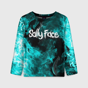 Детский лонгслив 3D с принтом SALLY FACE в городе Новоалтайск, 100% полиэстер | длинные рукава, круглый вырез горловины, полуприлегающий силуэт
 | face | fire | flame | game | horror | larry | sally | sally face | sanity s fall | игра | ларри | мальчик с протезом | огонь | салли | салли фейс | ужасы