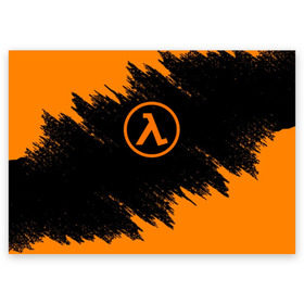 Поздравительная открытка с принтом HALF-LIFE в городе Новоалтайск, 100% бумага | плотность бумаги 280 г/м2, матовая, на обратной стороне линовка и место для марки
 | aperture laboratorie | black mesa | gordon freeman | half life | half life 3 | logo | valve | блэк меса | вэлв | гордон фриман | игра | лого | монтировка | фантастика | халф лайф