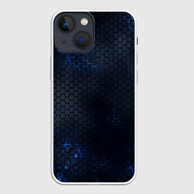 Чехол для iPhone 13 mini с принтом СТАЛЬНАЯ БРОНЯ | STEEL ARMOUR в городе Новоалтайск,  |  | abstraction | cyber | cyberpunk | future | geometry | hexagon | neon | techno | texture | абстракция | броня | геометрия | кибер | краски | неон | неоновый | сетка | соты | стальная броня | текстура | шестигранники