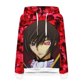 Женская толстовка 3D с принтом Code Geass (Лелуш Ламперуж). в городе Новоалтайск, 100% полиэстер  | двухслойный капюшон со шнурком для регулировки, мягкие манжеты на рукавах и по низу толстовки, спереди карман-кенгуру с мягким внутренним слоем. | абстракция | аниме | код гиас | лелуш британский | лелуш ламберг | лелуш ламперуж | текстура