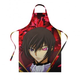 Фартук 3D с принтом Code Geass (Лелуш Ламперуж). в городе Новоалтайск, 100% полиэстер | общий размер — 65 х 85 см, ширина нагрудника — 26 см, горловина — 53 см, длина завязок — 54 см, общий обхват в поясе — 173 см. Принт на завязках и на горловине наносится с двух сторон, на основной части фартука — только с внешней стороны | абстракция | аниме | код гиас | лелуш британский | лелуш ламберг | лелуш ламперуж | текстура