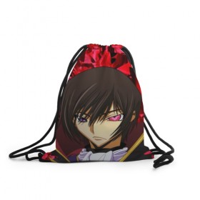 Рюкзак-мешок 3D с принтом Code Geass (Лелуш Ламперуж). в городе Новоалтайск, 100% полиэстер | плотность ткани — 200 г/м2, размер — 35 х 45 см; лямки — толстые шнурки, застежка на шнуровке, без карманов и подкладки | абстракция | аниме | код гиас | лелуш британский | лелуш ламберг | лелуш ламперуж | текстура