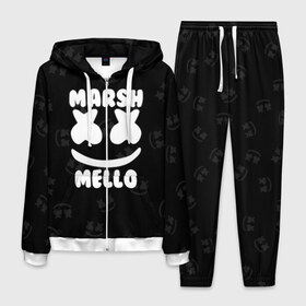Мужской костюм 3D с принтом Marshmello 7 в городе Новоалтайск, 100% полиэстер | Манжеты и пояс оформлены тканевой резинкой, двухслойный капюшон со шнурком для регулировки, карманы спереди | dj | fortnite | marshmello | music | дж | зефир | маршмелоу | музыка | форнайт | фортнайт