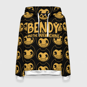 Женская толстовка 3D с принтом Bendy And The Ink Machine (35) в городе Новоалтайск, 100% полиэстер  | двухслойный капюшон со шнурком для регулировки, мягкие манжеты на рукавах и по низу толстовки, спереди карман-кенгуру с мягким внутренним слоем. | bendy | bendy and the ink machine | devil | game | horror | ink | mask | бенди | бенди и чернильная машина | краска | чернила