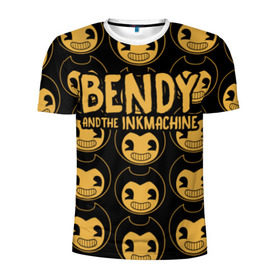 Мужская футболка 3D спортивная с принтом Bendy And The Ink Machine (35) в городе Новоалтайск, 100% полиэстер с улучшенными характеристиками | приталенный силуэт, круглая горловина, широкие плечи, сужается к линии бедра | bendy | bendy and the ink machine | devil | game | horror | ink | mask | бенди | бенди и чернильная машина | краска | чернила