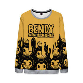 Мужской свитшот 3D с принтом Bendy And The Ink Machine (36) в городе Новоалтайск, 100% полиэстер с мягким внутренним слоем | круглый вырез горловины, мягкая резинка на манжетах и поясе, свободная посадка по фигуре | Тематика изображения на принте: bendy | bendy and the ink machine | devil | game | horror | ink | mask | бенди | бенди и чернильная машина | краска | чернила