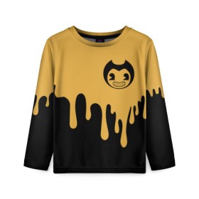 Детский лонгслив 3D с принтом Bendy And The Ink Machine (37) в городе Новоалтайск, 100% полиэстер | длинные рукава, круглый вырез горловины, полуприлегающий силуэт
 | bendy | bendy and the ink machine | devil | game | horror | ink | mask | бенди | бенди и чернильная машина | краска | чернила