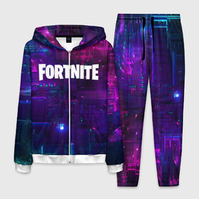 Мужской костюм 3D с принтом FORTNITE SEASON 9 в городе Новоалтайск, 100% полиэстер | Манжеты и пояс оформлены тканевой резинкой, двухслойный капюшон со шнурком для регулировки, карманы спереди | 2019 | armor | armour | cybersport | esport | fortnite | game | logo | season 9 | броня | игра | киберспорт | сезон 9 | фиолетовый | фортнайт