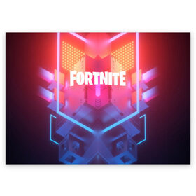 Поздравительная открытка с принтом FORTNITE SEASON 9 в городе Новоалтайск, 100% бумага | плотность бумаги 280 г/м2, матовая, на обратной стороне линовка и место для марки
 | 2019 | armor | armour | cybersport | esport | fortnite | game | logo | season 9 | броня | игра | киберспорт | сезон 9 | фиолетовый | фортнайт