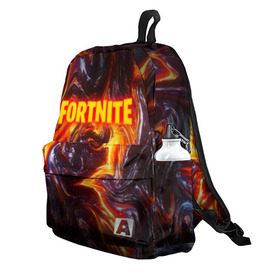 Рюкзак 3D с принтом FORTNITE LIQUID FIRE в городе Новоалтайск, 100% полиэстер | лямки с регулируемой длиной, сверху петелька, чтобы рюкзак можно было повесить на вешалку. Основное отделение закрывается на молнию, как и внешний карман. Внутри два дополнительных кармана, один из которых закрывается на молнию. По бокам два дополнительных кармашка | Тематика изображения на принте: 2019 | armor | armour | cybersport | esport | fortnite | game | llama | logo | броня | игра | киберспорт | лава. | лама | фиолетовый | фирменные цвета | фортнайт