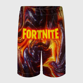 Детские спортивные шорты 3D с принтом FORTNITE LIQUID FIRE в городе Новоалтайск,  100% полиэстер
 | пояс оформлен широкой мягкой резинкой, ткань тянется
 | 2019 | armor | armour | cybersport | esport | fortnite | game | llama | logo | броня | игра | киберспорт | лава. | лама | фиолетовый | фирменные цвета | фортнайт