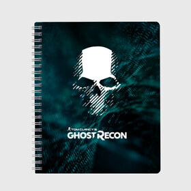 Тетрадь с принтом GHOST RECON в городе Новоалтайск, 100% бумага | 48 листов, плотность листов — 60 г/м2, плотность картонной обложки — 250 г/м2. Листы скреплены сбоку удобной пружинной спиралью. Уголки страниц и обложки скругленные. Цвет линий — светло-серый
 | bones | breakpoint | ghost | ghost recon | ghost recon breakpoint | logo | mask | skell technology | skull | tom clancys | tom clancys ghost recon breakpoint | wildlands | лого | маска | призрак | череп