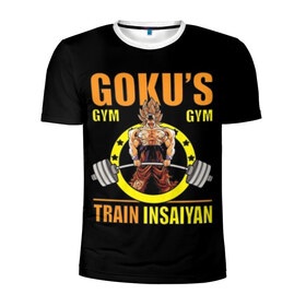 Мужская футболка 3D спортивная с принтом GOKU GYM в городе Новоалтайск, 100% полиэстер с улучшенными характеристиками | приталенный силуэт, круглая горловина, широкие плечи, сужается к линии бедра | bodybuilding | diet | exercise | fitness | gym | heath | motivation | muscle | phil | training | workout | бодибилдинг | мотивация | спорт | трансформация | фитнес | эстетичный