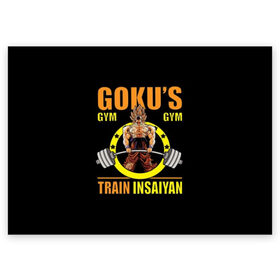 Поздравительная открытка с принтом GOKU GYM в городе Новоалтайск, 100% бумага | плотность бумаги 280 г/м2, матовая, на обратной стороне линовка и место для марки
 | bodybuilding | diet | exercise | fitness | gym | heath | motivation | muscle | phil | training | workout | бодибилдинг | мотивация | спорт | трансформация | фитнес | эстетичный