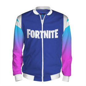 Мужской бомбер 3D с принтом FORTNITE в городе Новоалтайск, 100% полиэстер | застегивается на молнию, по бокам два кармана без застежек, по низу бомбера и на воротнике - эластичная резинка | 2019 | armor | armour | cybersport | esport | fortnite | game | logo | season 9 | броня | игра | киберспорт | сезон 9 | фиолетовый | фортнайт