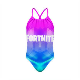 Детский купальник 3D с принтом FORTNITE в городе Новоалтайск, Полиэстер 85%, Спандекс 15% | Слитный крой, подклад по переду изделия, узкие бретели | 2019 | armor | armour | cybersport | esport | fortnite | game | logo | season 9 | броня | игра | киберспорт | сезон 9 | фиолетовый | фортнайт