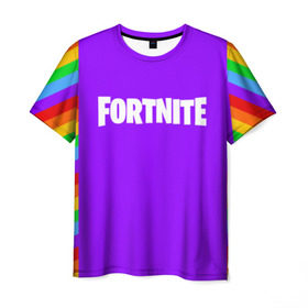 Мужская футболка 3D с принтом FORTNITE в городе Новоалтайск, 100% полиэфир | прямой крой, круглый вырез горловины, длина до линии бедер | 2019 | armor | armour | cybersport | esport | fortnite | game | logo | season 9 | броня | игра | киберспорт | сезон 9 | фиолетовый | фортнайт