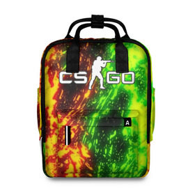 Женский рюкзак 3D с принтом CS:GO TOXIC FLAME в городе Новоалтайск, 100% полиэстер | лямки с регулируемой длиной, сверху ручки, чтобы рюкзак нести как сумку. Основное отделение закрывается на молнию, как и внешний карман. Внутри два дополнительных кармана, один из которых закрывается на молнию. По бокам два дополнительных кармашка, куда поместится маленькая бутылочка
 | Тематика изображения на принте: action | astralis | awp | counter strike | cs go | cs go global offensive | cybersport | faze clan | fire | flame | game | gamer | hyper beast | shooter | skin | team liquid | toxic | toxic flame | киберспорт | огонь | оружие | скины | токсик