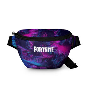 Поясная сумка 3D с принтом FORTNITE NEON в городе Новоалтайск, 100% полиэстер | плотная ткань, ремень с регулируемой длиной, внутри несколько карманов для мелочей, основное отделение и карман с обратной стороны сумки застегиваются на молнию | 2019 | armor | armour | cybersport | esport | fortnite | game | logo | neon | season 9 | броня | игра | киберспорт | неон | сезон 9 | фиолетовый | фортнайт