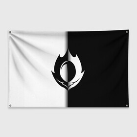 Флаг-баннер с принтом GODE GEASS в городе Новоалтайск, 100% полиэстер | размер 67 х 109 см, плотность ткани — 95 г/м2; по краям флага есть четыре люверса для крепления | аниме | знак гиаса | код гиас | силуэт | эмблема