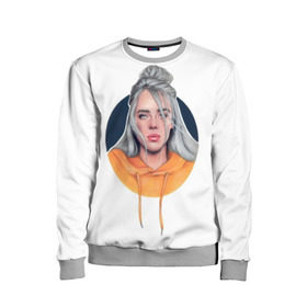 Детский свитшот 3D с принтом Billie Eilish art 1 в городе Новоалтайск, 100% полиэстер | свободная посадка, прямой крой, мягкая тканевая резинка на рукавах и понизу свитшота | art | billie | billie eilish | eilish | music | pop | trend | арт | билли айлиш | музыка | тренд