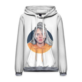 Мужская толстовка 3D с принтом Billie Eilish art 1 в городе Новоалтайск, 100% полиэстер | двухслойный капюшон со шнурком для регулировки, мягкие манжеты на рукавах и по низу толстовки, спереди карман-кенгуру с мягким внутренним слоем. | art | billie | billie eilish | eilish | music | pop | trend | арт | билли айлиш | музыка | тренд