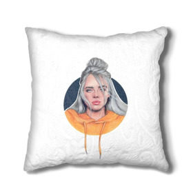 Подушка 3D с принтом Billie Eilish art 1 в городе Новоалтайск, наволочка – 100% полиэстер, наполнитель – холлофайбер (легкий наполнитель, не вызывает аллергию). | состоит из подушки и наволочки. Наволочка на молнии, легко снимается для стирки | Тематика изображения на принте: art | billie | billie eilish | eilish | music | pop | trend | арт | билли айлиш | музыка | тренд