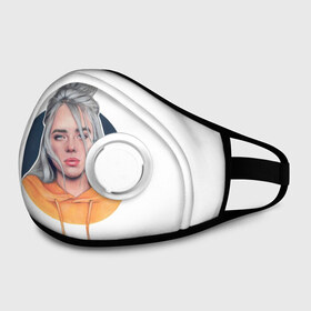 Маска из неопрена с принтом Billie Eilish art 1 в городе Новоалтайск, неопрен 100% | Форма огибающая нос. Резинки для ушей с дополнительной резинкой на затылке. Клапан для выдоха для активного дыхания при занятиях спортом. Эластичный материал маски и окантовки для лучшего растяжения и прилегания маски.  | Тематика изображения на принте: art | billie | billie eilish | eilish | music | pop | trend | арт | билли айлиш | музыка | тренд