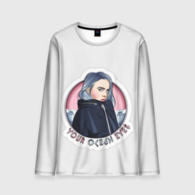 Мужской лонгслив 3D с принтом Billie Eilish art 3 в городе Новоалтайск, 100% полиэстер | длинные рукава, круглый вырез горловины, полуприлегающий силуэт | Тематика изображения на принте: art | billie eilish | music | pop | trend | арт | арты | билли айлиш | музыка | поп | реп | рэп | тренды