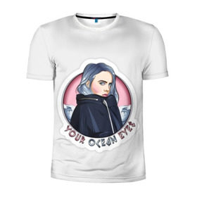 Мужская футболка 3D спортивная с принтом Billie Eilish art 3 в городе Новоалтайск, 100% полиэстер с улучшенными характеристиками | приталенный силуэт, круглая горловина, широкие плечи, сужается к линии бедра | Тематика изображения на принте: art | billie eilish | music | pop | trend | арт | арты | билли айлиш | музыка | поп | реп | рэп | тренды