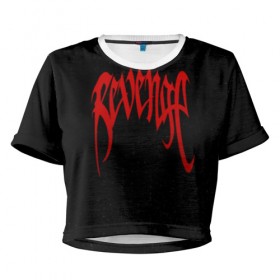 Женская футболка Cropp-top с принтом Revenge (Рука на спине) 1 в городе Новоалтайск, 100% полиэстер | круглая горловина, длина футболки до линии талии, рукава с отворотами | alone | kill | revenge | sad | tentacion | xxxtentacion | грусть | тентасион