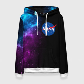 Женская толстовка 3D с принтом NASA (SPACE) 4.2 в городе Новоалтайск, 100% полиэстер  | двухслойный капюшон со шнурком для регулировки, мягкие манжеты на рукавах и по низу толстовки, спереди карман-кенгуру с мягким внутренним слоем. | nasa | paint | space | звезды | космос | краска | наса | черная дыра