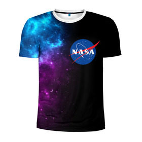 Мужская футболка 3D спортивная с принтом NASA (SPACE) 4.2 в городе Новоалтайск, 100% полиэстер с улучшенными характеристиками | приталенный силуэт, круглая горловина, широкие плечи, сужается к линии бедра | nasa | paint | space | звезды | космос | краска | наса | черная дыра