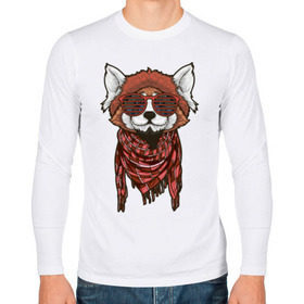 Мужской лонгслив хлопок с принтом Red panda в городе Новоалтайск, 100% хлопок |  | panda | животные | звери | панда | панды | природа