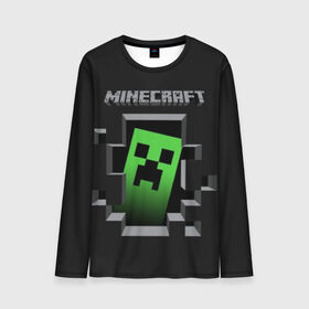 Мужской лонгслив 3D с принтом Minecraft в городе Новоалтайск, 100% полиэстер | длинные рукава, круглый вырез горловины, полуприлегающий силуэт | funny | mine | minecraft | mods | noob | pro | skins | story | vs | zombie | инди | конструктор | майнкрафт | моды | нуб | скин | скрипер | шахта