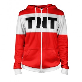 Женская толстовка 3D на молнии с принтом TNT в городе Новоалтайск, 100% полиэстер | длина до линии бедра, манжеты и пояс оформлены мягкой тканевой резинкой, двухслойный капюшон со шнурком для регулировки, спереди молния, по бокам два кармана | funny | mine | minecraft | mods | noob | pro | skins | story | vs | zombie | инди | конструктор | майнкрафт | моды | нуб | скин | скрипер | шахта