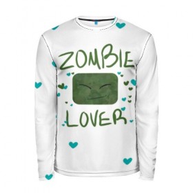 Мужской лонгслив 3D с принтом Zombie Lover в городе Новоалтайск, 100% полиэстер | длинные рукава, круглый вырез горловины, полуприлегающий силуэт | funny | mine | minecraft | mods | noob | pro | skins | story | vs | zombie | инди | конструктор | майнкрафт | моды | нуб | скин | скрипер | шахта