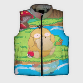 Мужской жилет утепленный 3D с принтом Псайдак в городе Новоалтайск,  |  | detective pikachu | pikachu | pokeball | pokemon | psyduck | детектив пикачу | пикачу | покебол | покемон | псайдак
