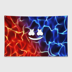 Флаг-баннер с принтом Marshmello Thunder в городе Новоалтайск, 100% полиэстер | размер 67 х 109 см, плотность ткани — 95 г/м2; по краям флага есть четыре люверса для крепления | christopher comstock | dj | marshmello | music | диджей | клубная музыка | клубняк | крис комсток | логотип | маршмеллоу | музыка